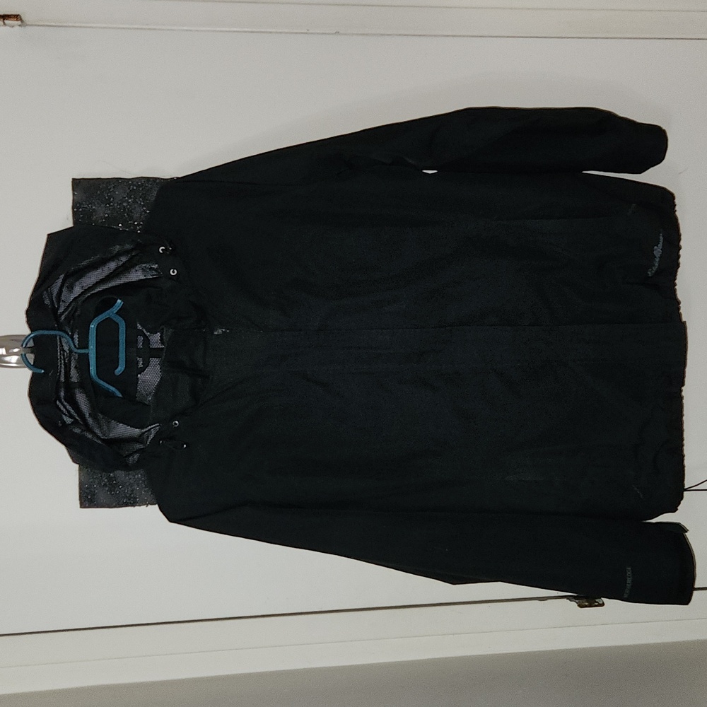 Eddie Bauer Black Weather Edge Full Zip Windbreaker Jacket